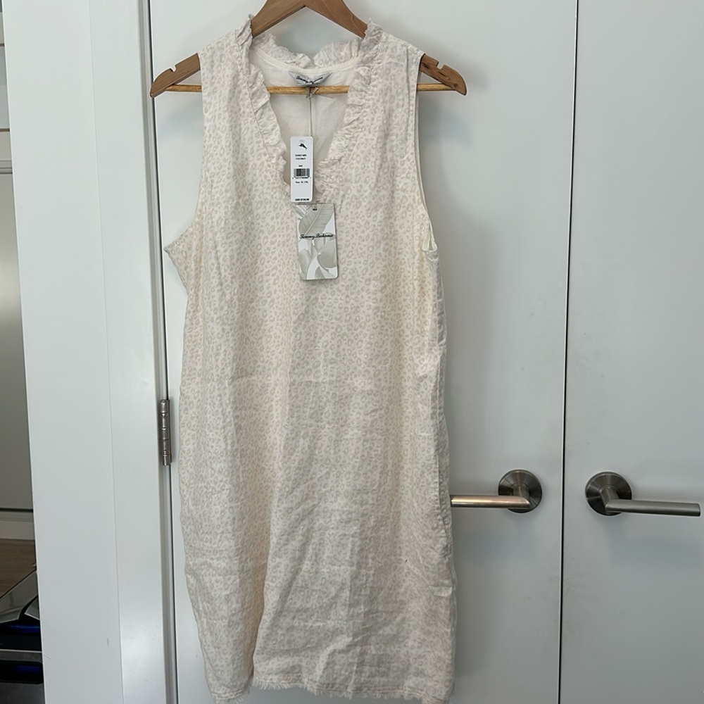 NWT Tommy Bahama animal print shift dress in coconut.